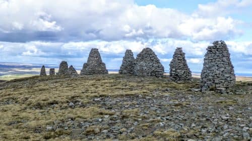 The cairns that make up Nine Standards Rigg
