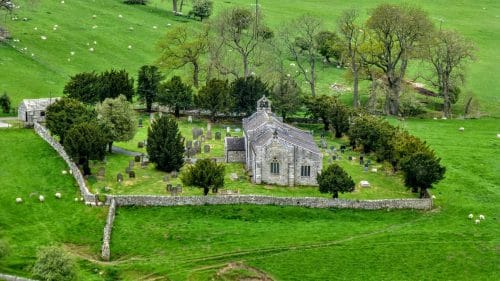 Looking down onto St. Michael's church, Downholme