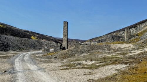Buildings and chimney, Old Gang Mine